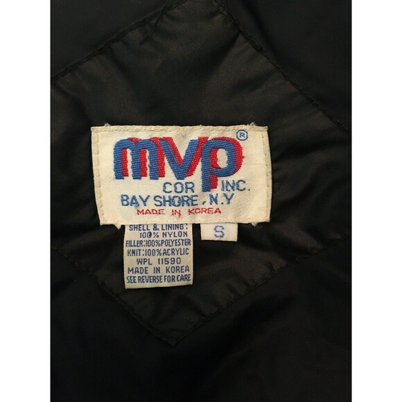 Vintage 80s MVP Blue Streak Men's Black Racing Cafe Bomber Jacket Size Small - Picture 9 of 12